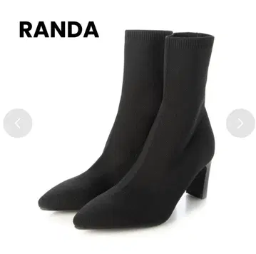 [ 새상품급 ] RANDA 란다 스트레치 플레이트힐 삭스부츠 블랙