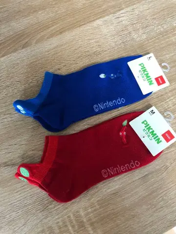Nintendo 피크민 발목 양말 파랑 피크민 빨간색 피크민 2족 세트