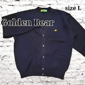 미사용 Golden Bear 가디건 원포인트 자수 네이비