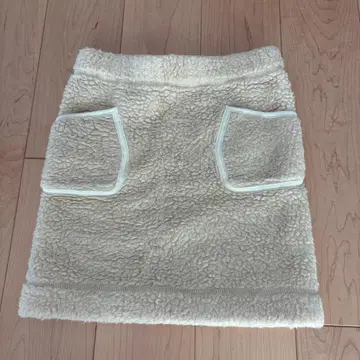 보아 타이츠 스커트 M 사이즈 크림색 화이트 울 100%