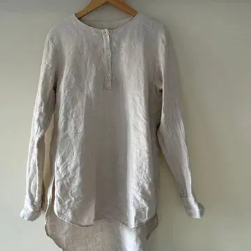 에붐에바 린넨 100% 베이지 긴팔 셔츠