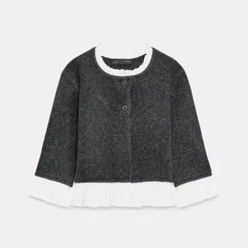 ZARA 포플린 콤비 니트 자켓 새상품