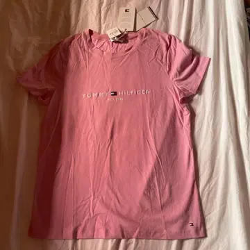 [ 미사용 새상품 ] HILFIGER 핑크 반팔 T셔츠