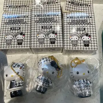 헬로키티 모노크롬 걸리시 시크릿 마스코트 참 3종 세트