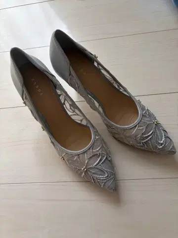 RANDA 자수 그레이 하이힐 24.0cm