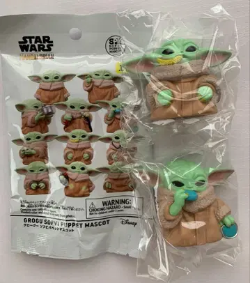 스타 워즈 만달로리안 그로구 소프트 비닐 퍼펫 마스코트 2개 세트
