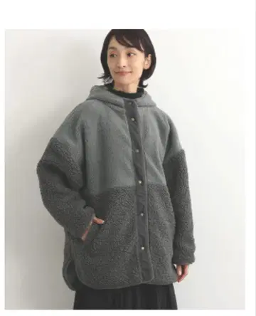 LUPILIEN 립 차이 보아 리버서블 플리스 자켓 후드 부착 그레이