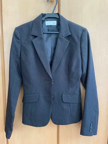 새상품급 세탁 가능한 비즈니스 팬츠 수트 블랙 스트라이프 여성용 7호