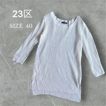 23구 썸머 니트 긴팔 시스루 편직 심플 슬릿 루즈핏 봄/여름 L