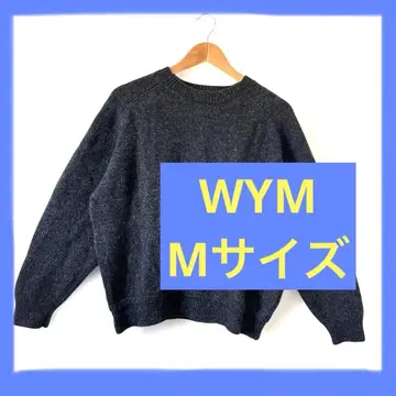 여성용 WYM 다크 그레이 모 100% 크루넥 스웨터 M 사이즈