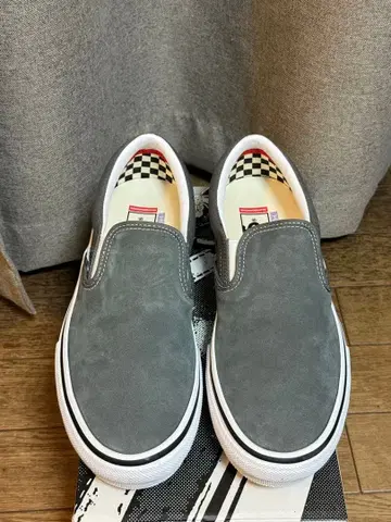 반스 스케이트 슬립온 팝 쿠시 그레이/화이트 28.5cm