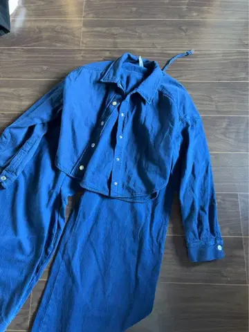 컨디션 최상! ZARA 네이비 데님 소재 상하의 셋업 사이즈 XS