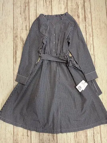 택 포함 새상품 Couture brooch 원피스 깅엄 체크