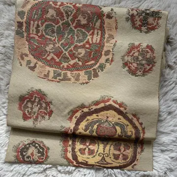 나고야 오비 다양한 무늬 베이지