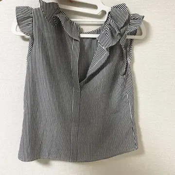 snidel 스트라이프 프릴 슬리브리스 F