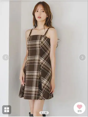 미사용 새상품 SNIDEL 로빙 체크 미니 원피스