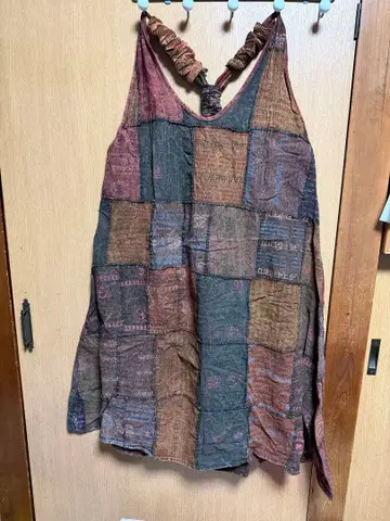 1점 마라이카 패치워크 뒷면 Y자 원피스 브라운 계열