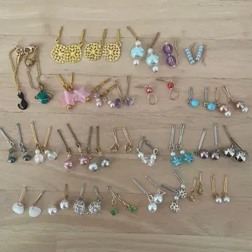 리카짱 귀걸이 목걸이 머리 장식 세트