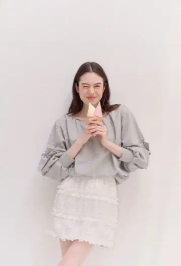 [muguet] Bijou Ribbon Sweat