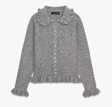 ZARA 프릴 트리밍 니트 가디건