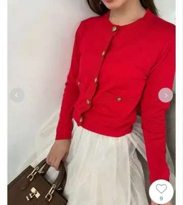 SNIDEL 골드 버튼 가디건 빨간색