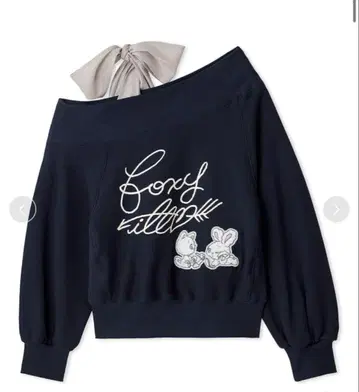 SNIDEL x foxy illustrations 원숄 리본 맨투맨