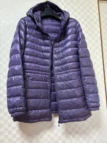 [ 미사용 ] UNIQLO 후드 부착 다운 자켓 XL 퍼플