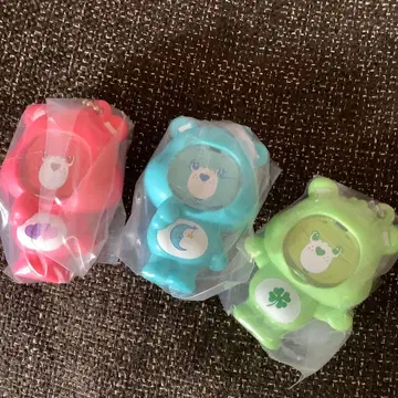케어베어 사진 프레임 마스코트 빨간색 스카이블루 옐로우 그린 3종 세트