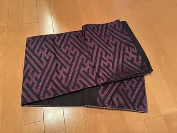 기하학 패턴 후쿠로 오비 보라색과 블랙