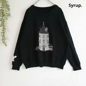 시럽 펠리시모 무민 니트 스웨터 집 캐주얼 M 블랙