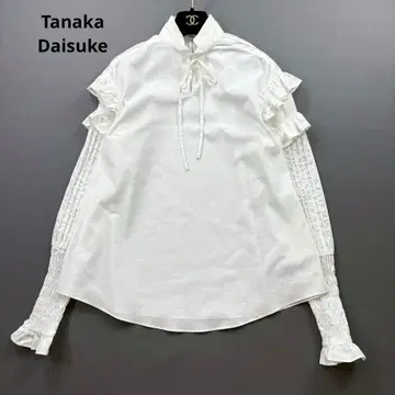 Tanaka Daisuke 블라우스 핀턱 프릴 보타이 리본