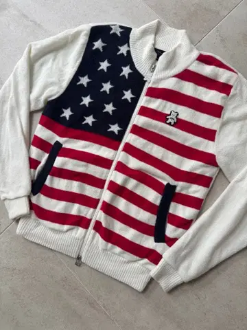 캘러웨이 베어 집업 니트 M 사이즈 (미국 국기 디자인)