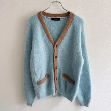 완판템 CABaN 모헤어 V넥 바이컬러 가디건 울 캐시미어 니트