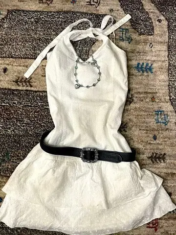 화이트 플레어 스커트 구제 의류 Y2K 그런지 모리걸