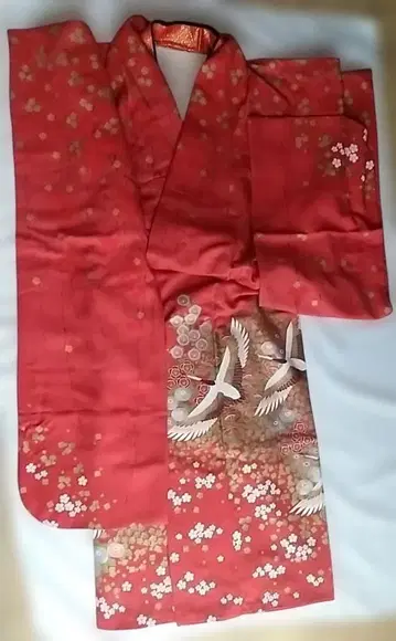 후리소데 학 꽃 무늬 성인식