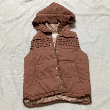 핑크하우스 피코 프릴 자켓 베스트 프릴 사용 [ L ] 아우터 후드