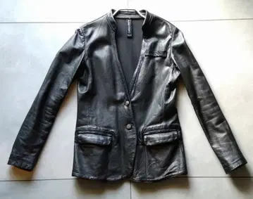 여성용 블랙 가죽 자켓 38