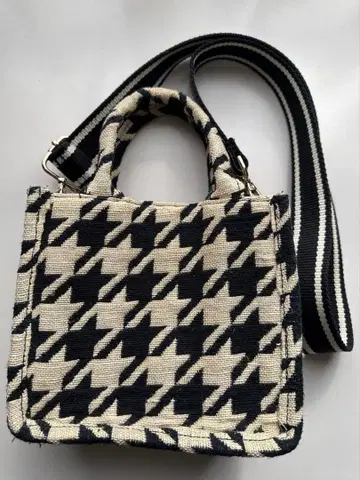 하운드 투스 패턴 숄더 미니백