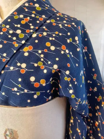 성숙/러블리 떡 꽃무늬 순수 실크 코몬 미사용 새상품