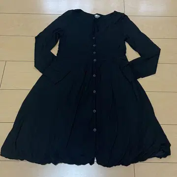 [Scot club ] V넥 플레어 원피스 블랙 긴팔