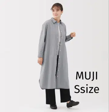 무인양품 워싱 브로드 긴팔 셔츠 원피스