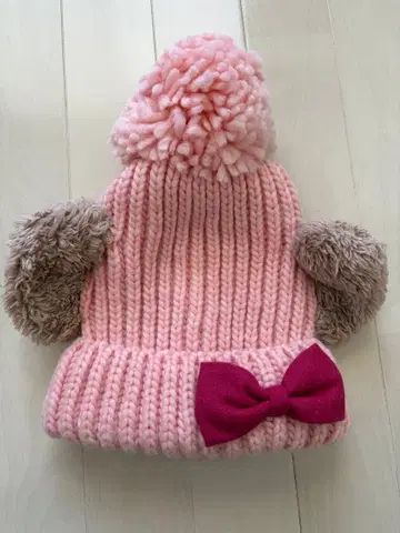 디즈니 폼폼 포함 핑크 모자