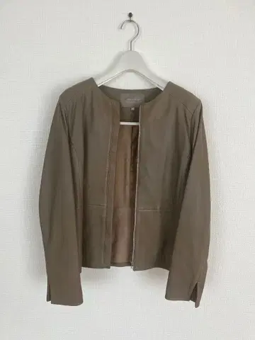 노카라 라무 가죽 자켓 브라운