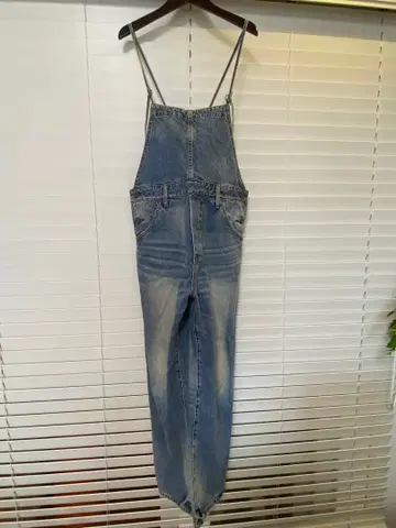 데님 살로펫 레오파드 무늬 포켓 부착