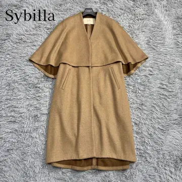 극미품 22AW 시빌라 더블 페이스 케이프 디자인 울 코트 브라운