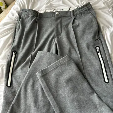 M.B.E. 그레이 팬츠 지퍼 포켓 부착