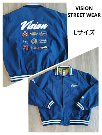 VISION STREET WEAR 바시티 자켓 나일론 자켓 자수 로고