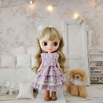 미디 브라이스 라벤더 핑크의 샤비 시크 원피스