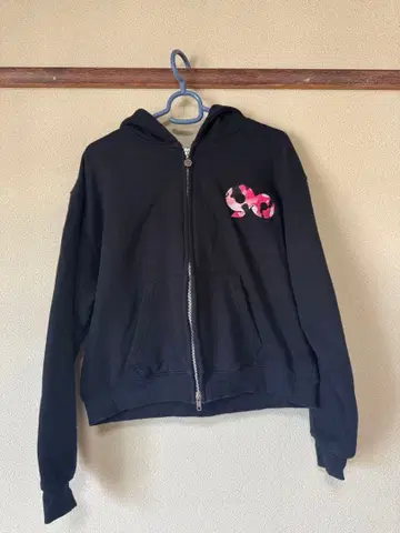 9090 지퍼 후드티/S 사이즈/핑크/카모플라쥬