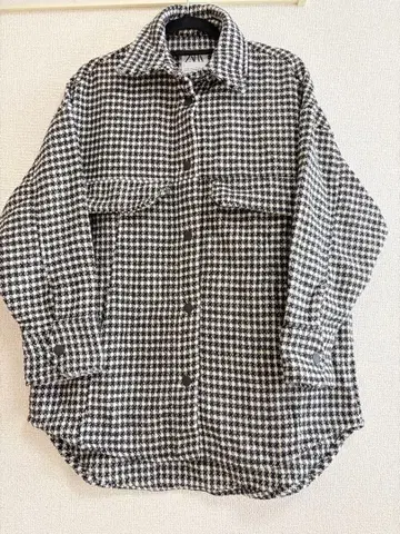ZARA 체크 무늬 하운드투스 자켓